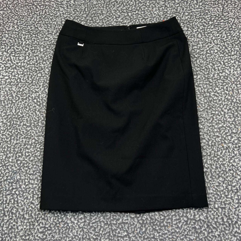 Calvin Klein Pencil Skirt Women 4 Black Zip 31x22
